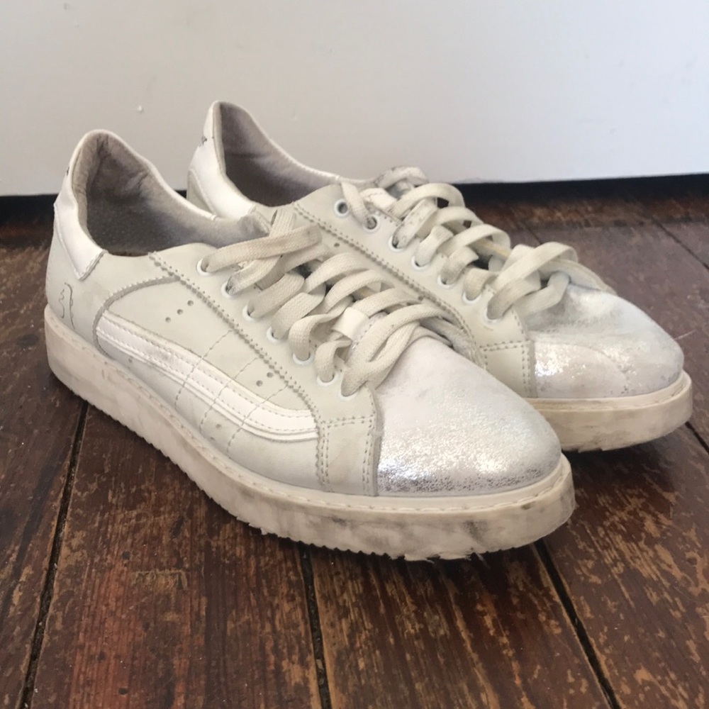 Genuine Leather Italian White Sneakers